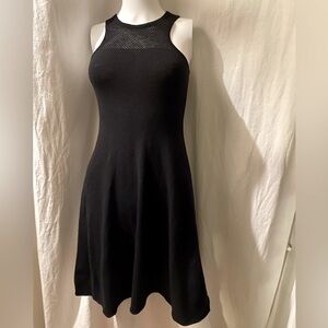 AUTUMN CASHMERE Black Sleeveless A-Line Halter Dress in 100% Cashmere X-Small